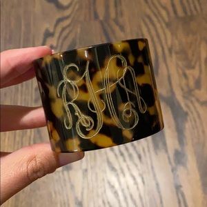 RAH monogrammed tortoise cuff bracelet